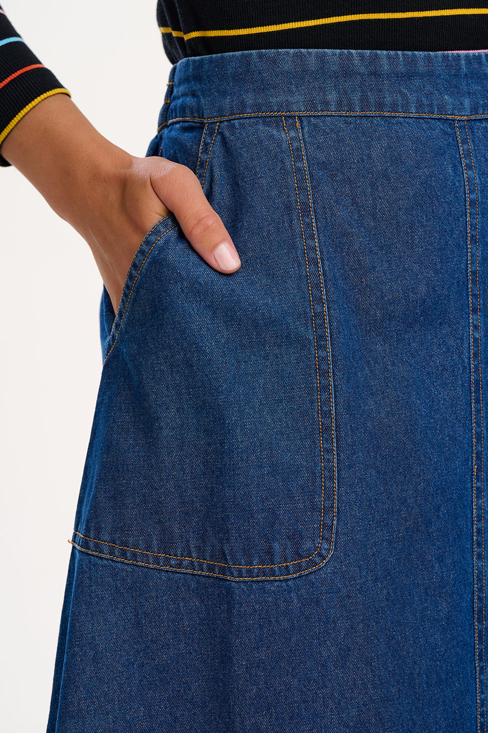 JOANNA MIDI SKIRT | DEEP BLUE DENIM