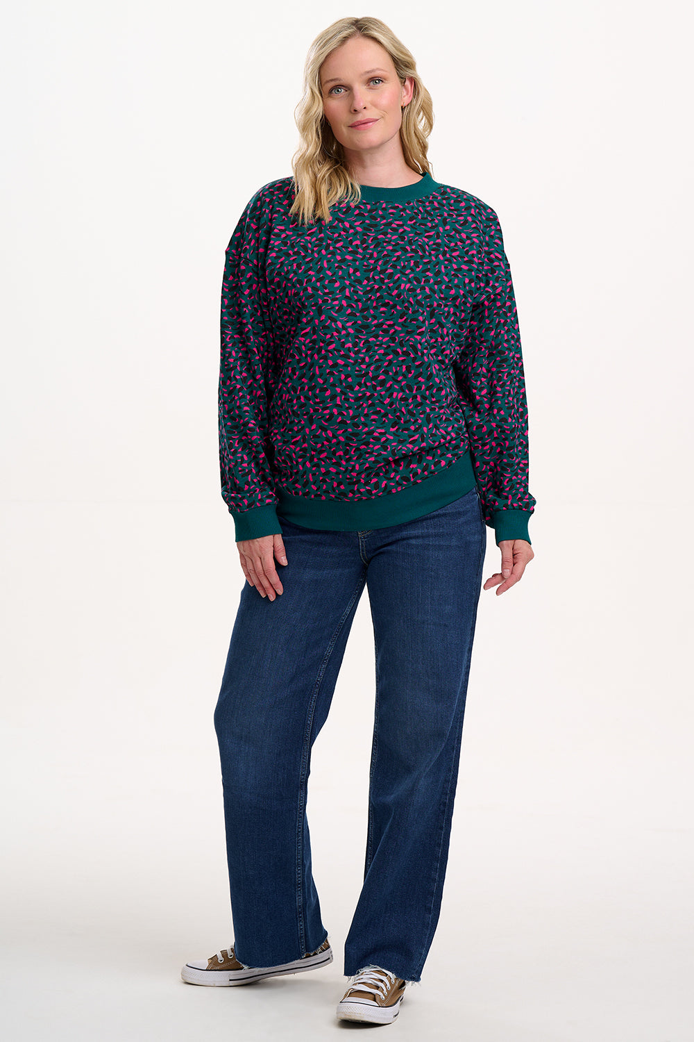 EADIE RELAXED SWEATSHIRT |GREEN/ PAINTERLY SPOT