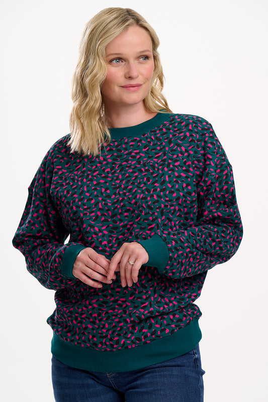 EADIE RELAXED SWEATSHIRT |GREEN/ PAINTERLY SPOT
