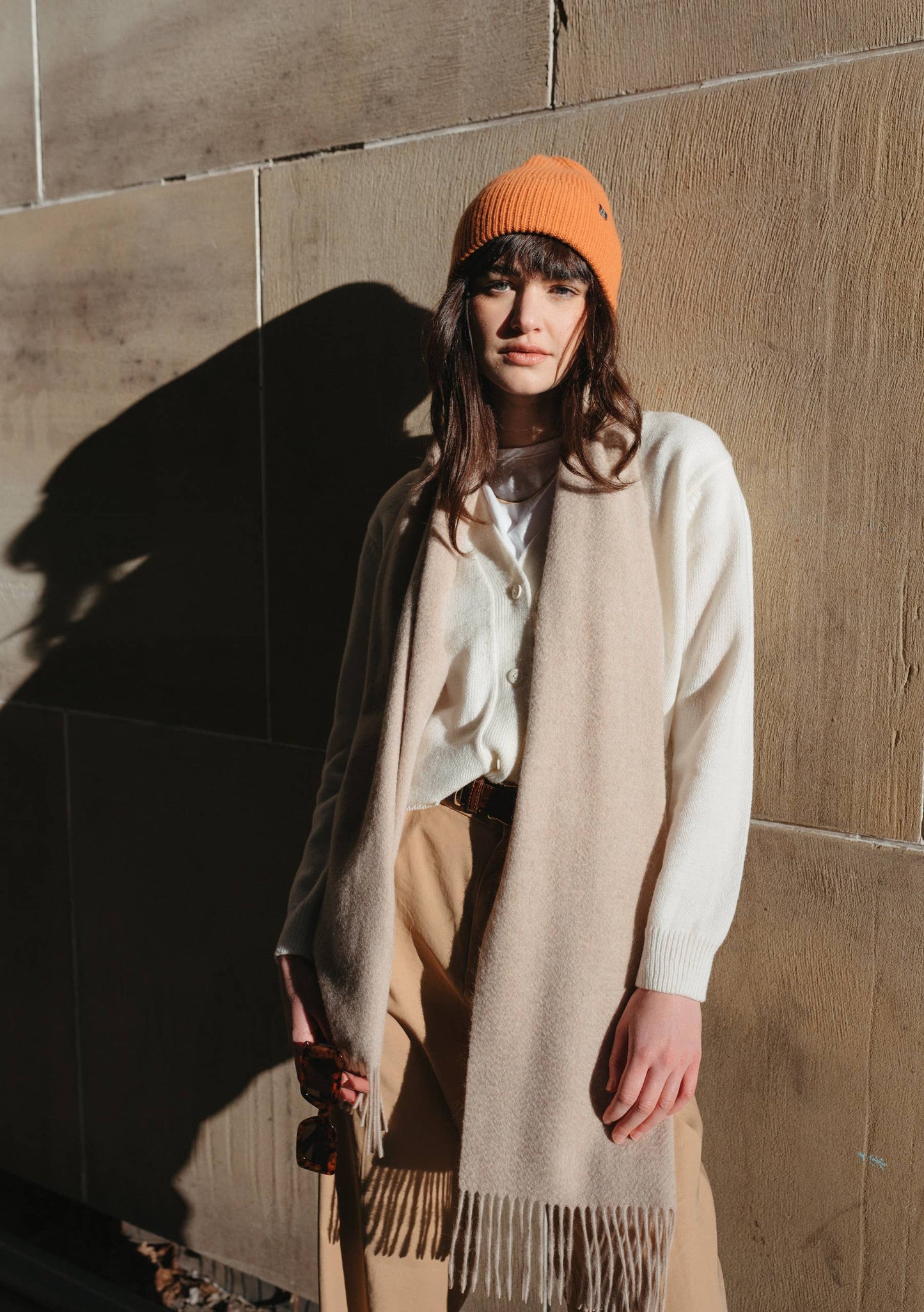 CASHMERE & MERINO WOOL BEANIE | AMBER