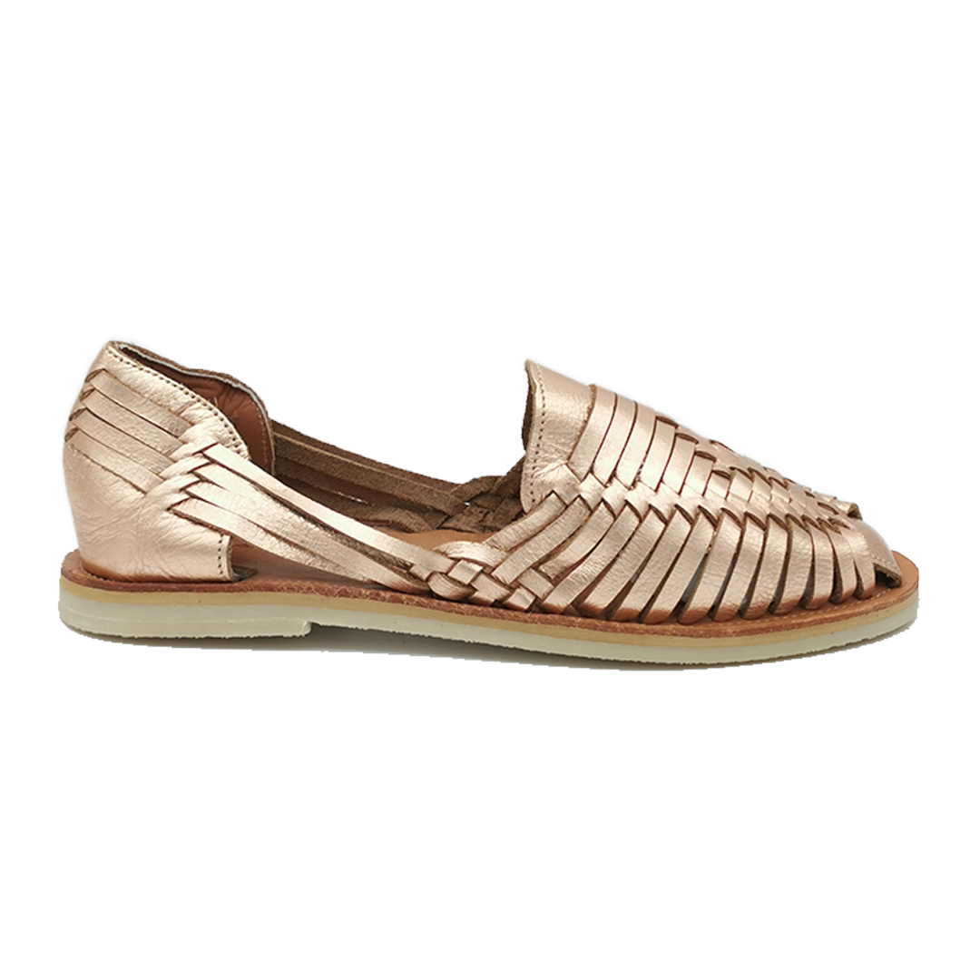 IBARRA BRAIDED LEATHER SANDALS | ROSE GOLD