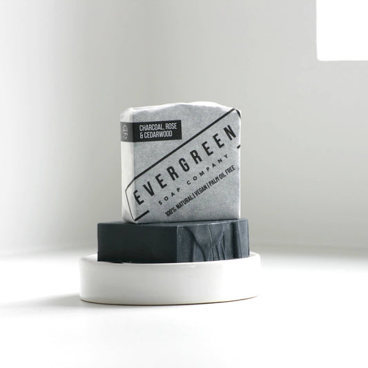 CHARCOAL, ROSE & CEDAR WOOD 100% NATURAL SOAP