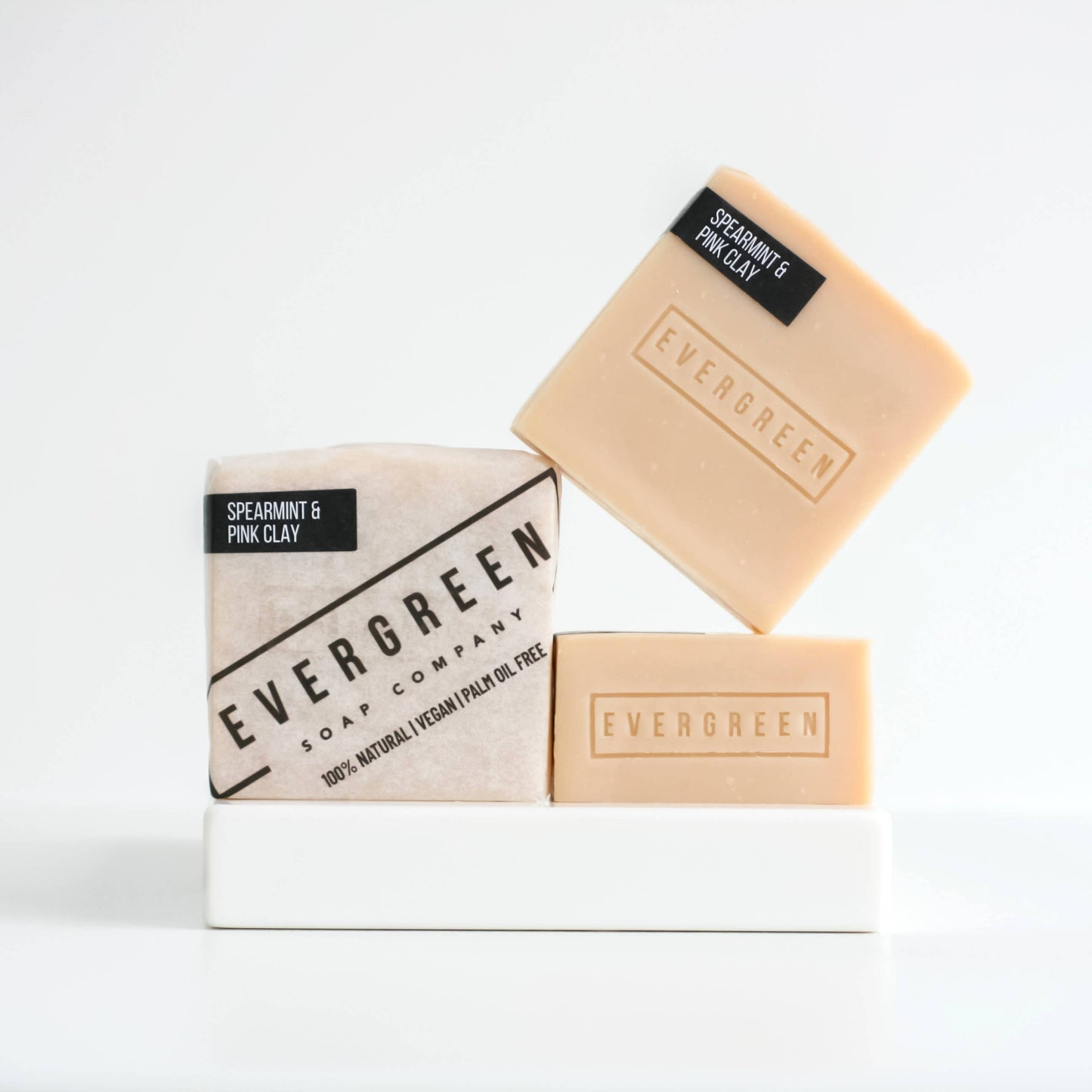 SPEARMINT & PINK CLAY 100% NATURAL SOAP