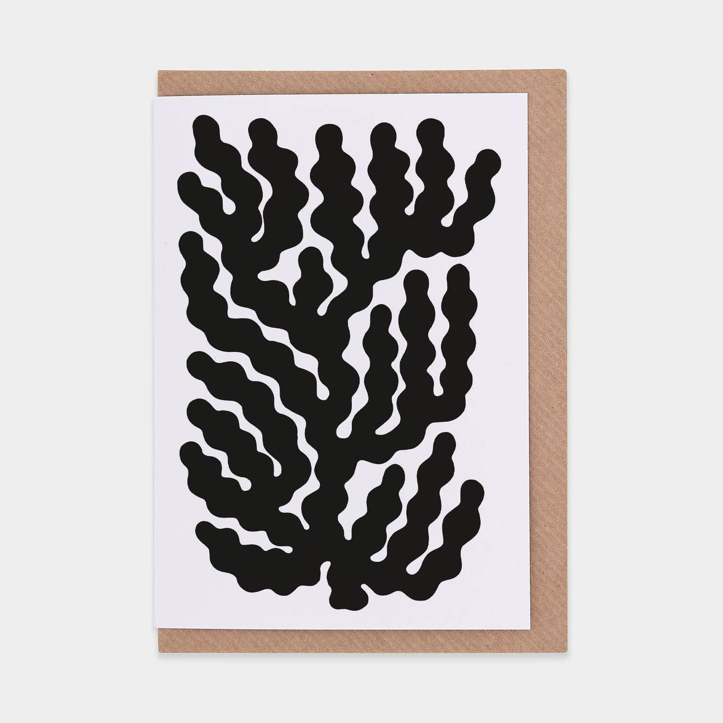 CORAL #009 BLACK GREETING CARD