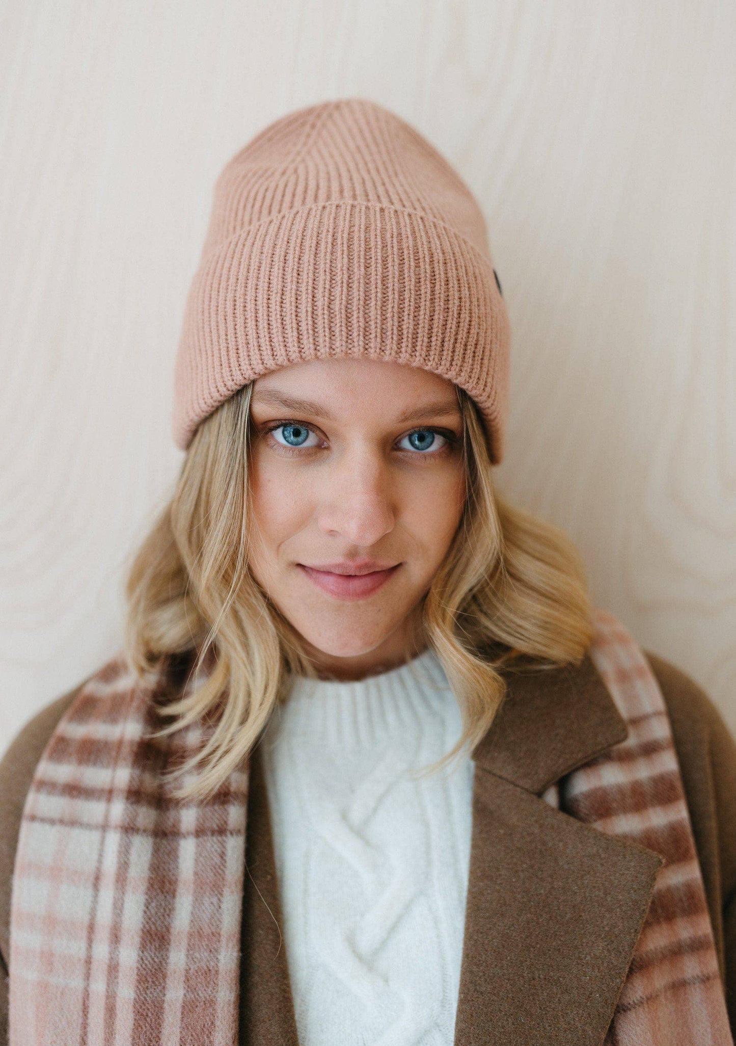 CASHMERE & MERINO WOOL BEANIE | BLUSH