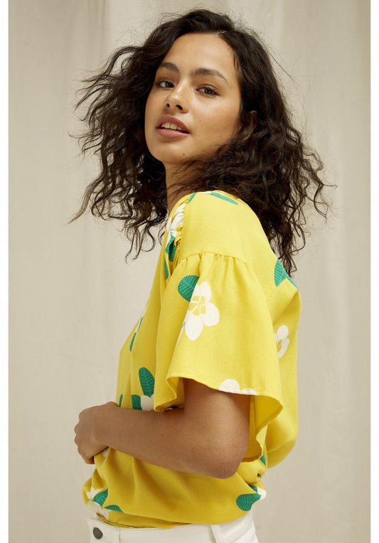 VALERIE PLUMERIA TOP || YELLOW