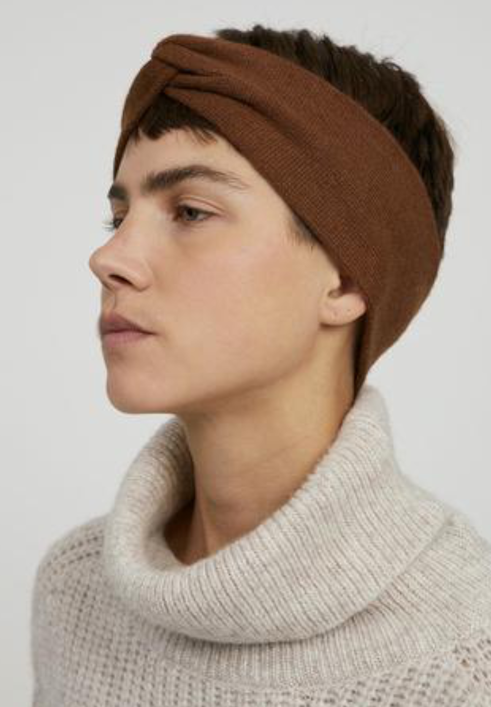 MARITAA ORGANIC COTTON WOOL MIX HEADBAND | CACAO