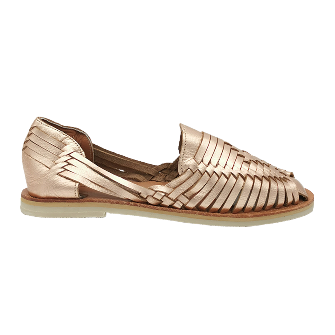 IBARRA BRAIDED LEATHER SANDALS | ROSE GOLD