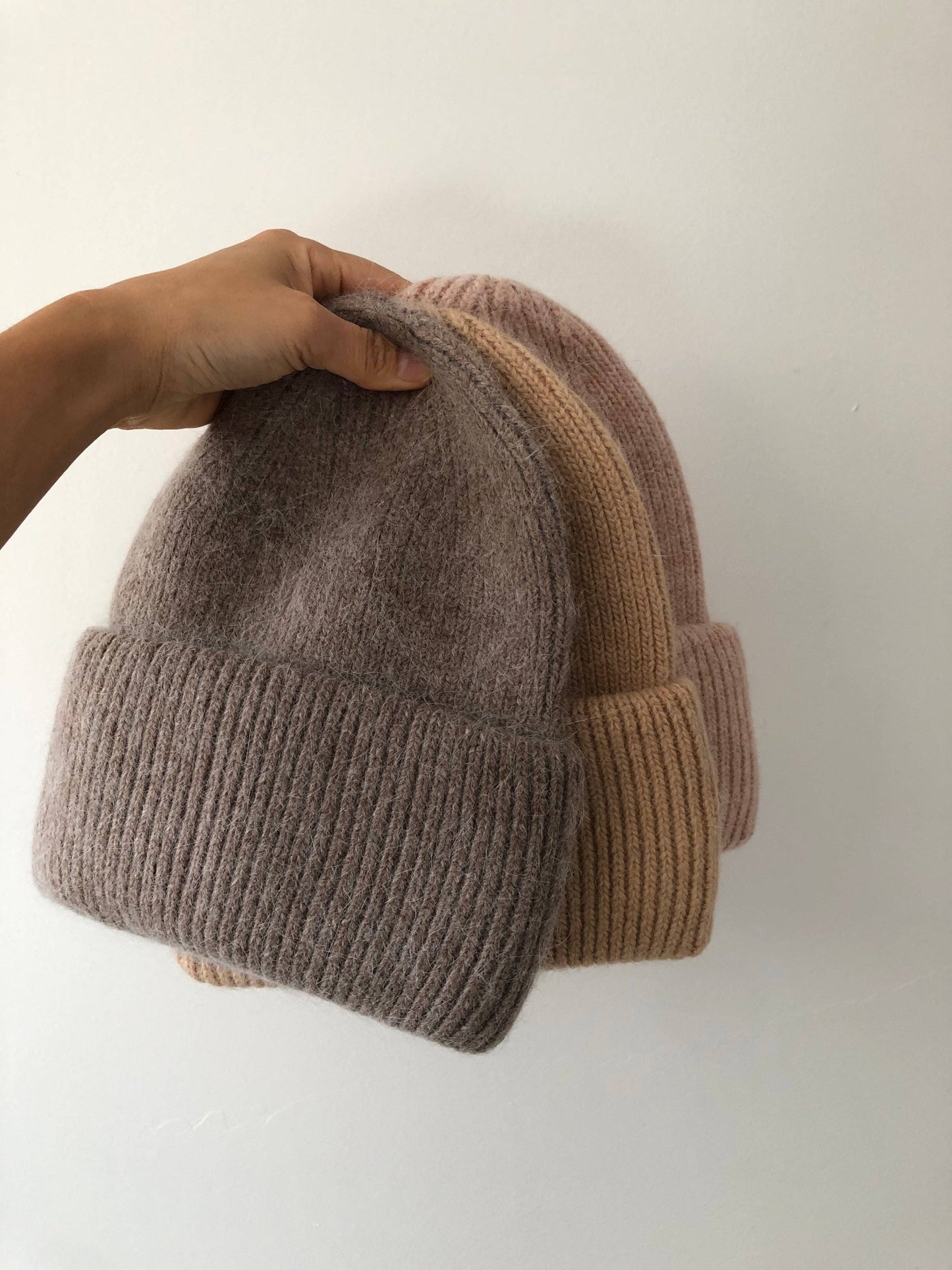 ANGORA AND WOOL BEANIE | MUSHROOM