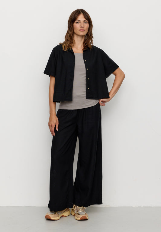 PILEA WIDE LEG TROUSERS |  BLACK