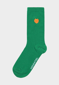 Rib Socks Knivsta Peach Jelly Green