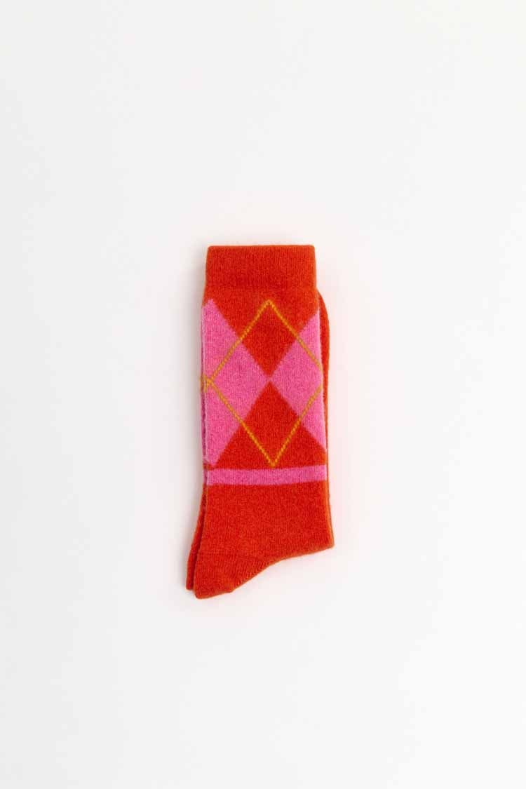 ARGYLE WOOL SOCKS | ORANGE