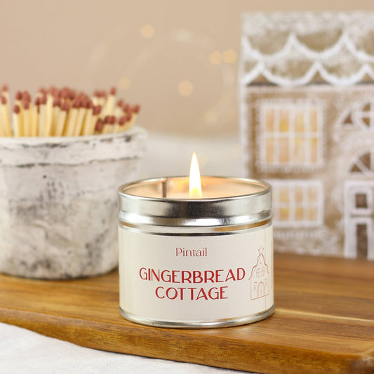 CHRISTMAS CANDLE IN TIN | GINGERBREAD COTTAGE