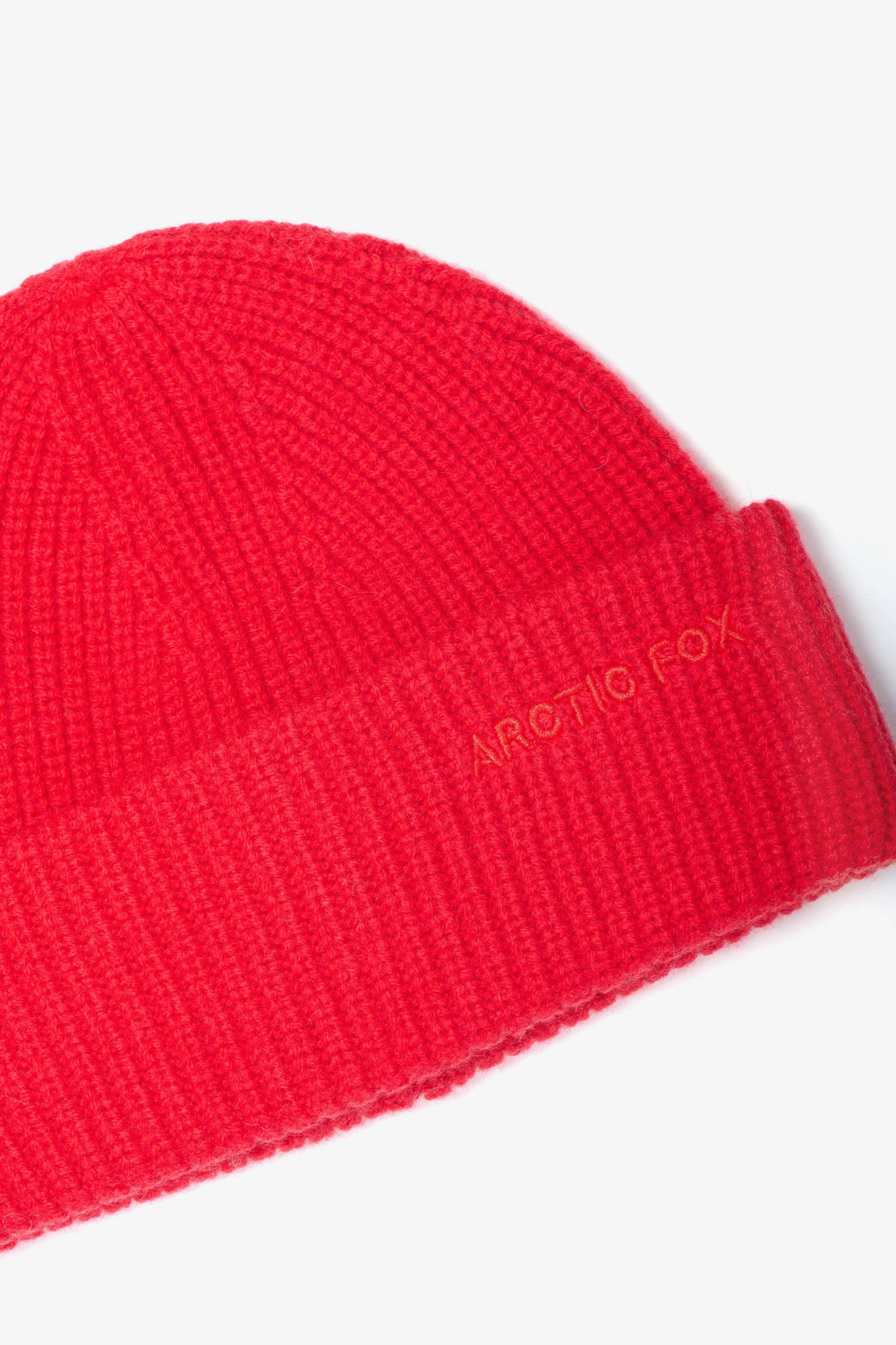 MERINO WOOL EMBROIDERED BEANIE | FLAME RED