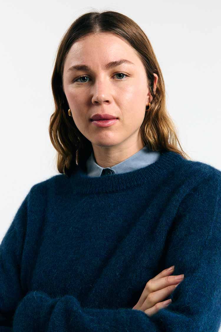 BABOL ALPACA AND MERINO WOOL BLEND JUMPER | BLUE