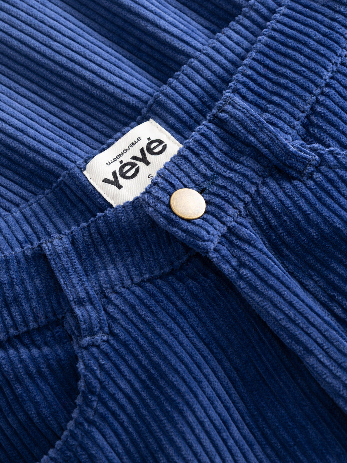 Mademoiselle YéYé Women’s Wide-Leg Corduroy Trousers – Blue