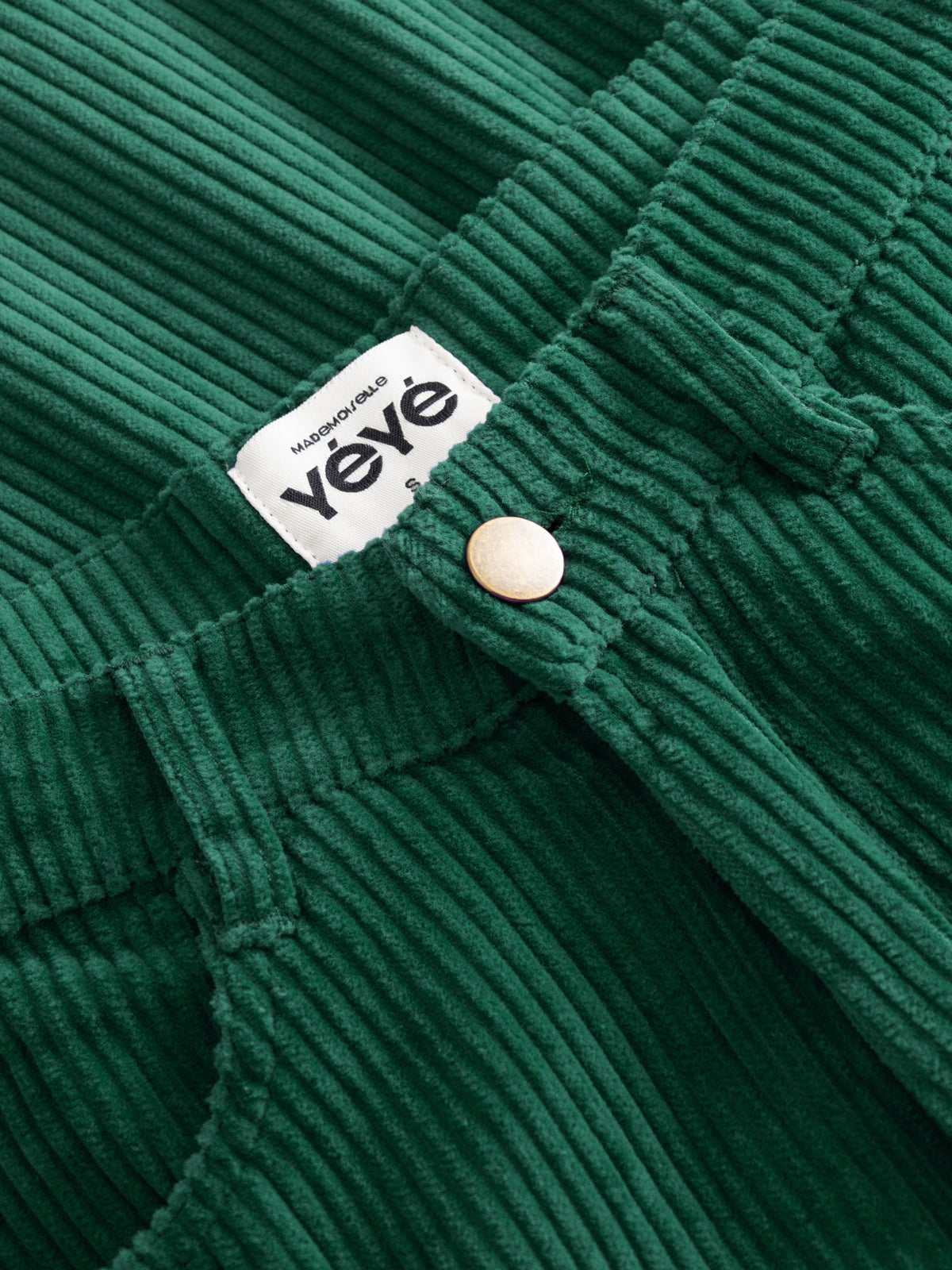 Mademoiselle YéYé Women’s Wide Leg Corduroy Trousers - Emerald Green