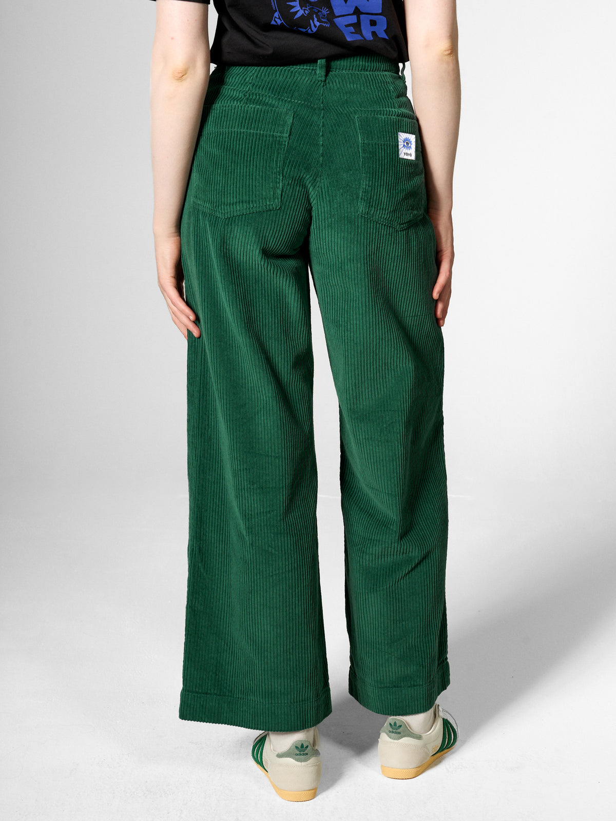 Mademoiselle YéYé Women’s Wide Leg Corduroy Trousers - Emerald Green