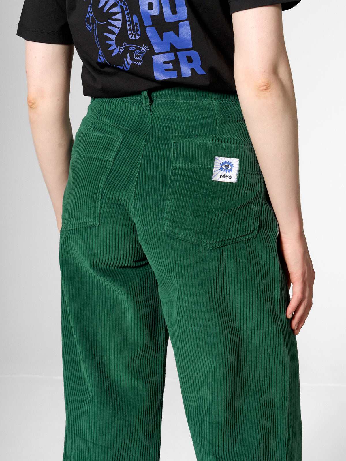 Mademoiselle YéYé Women’s Wide Leg Corduroy Trousers - Emerald Green