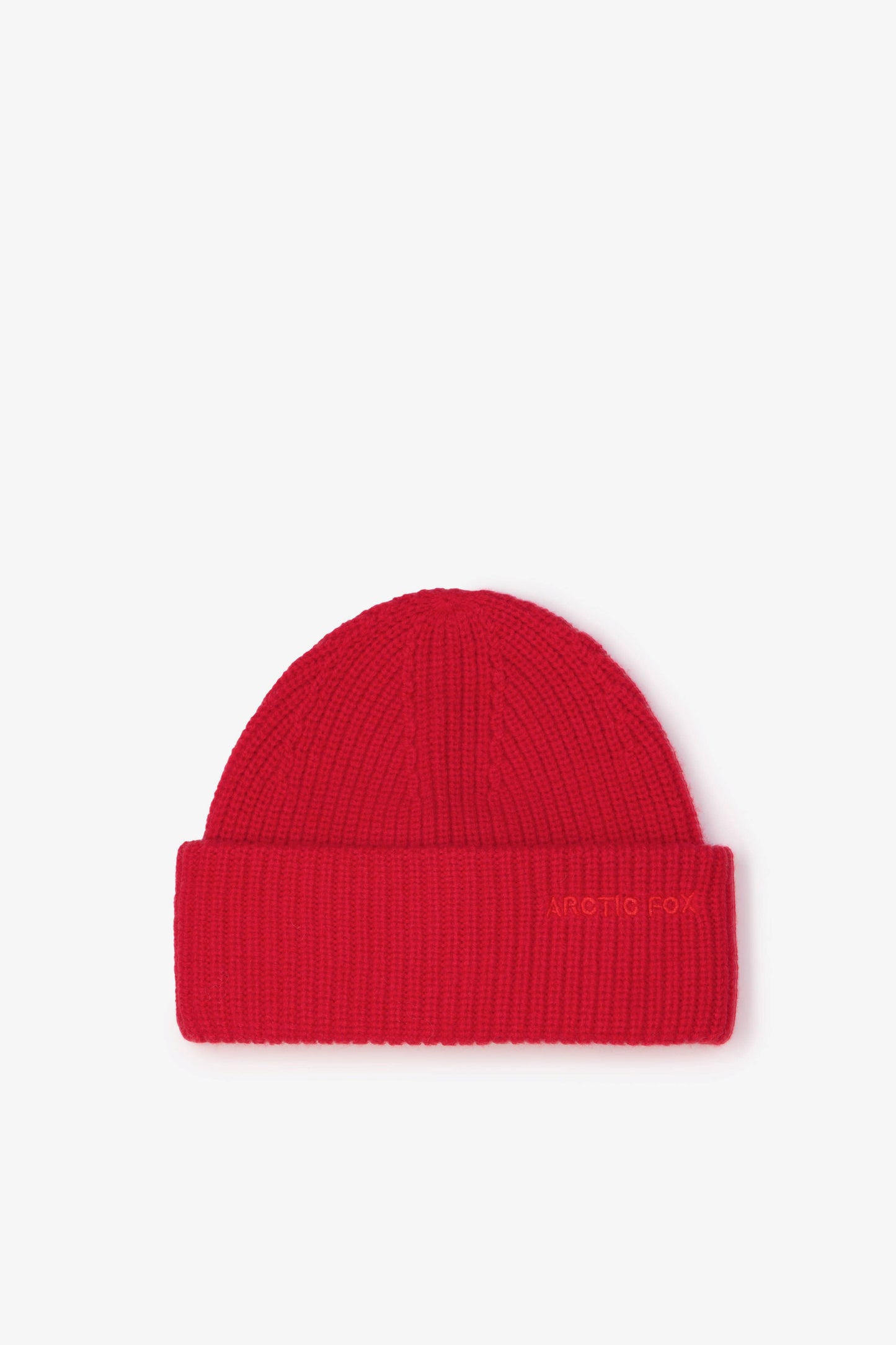 MERINO WOOL EMBROIDERED BEANIE | FLAME RED