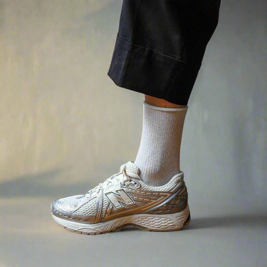 GLITTER LUREX ECO-FRIENDLY LYOCELL SOCKS | WHITE