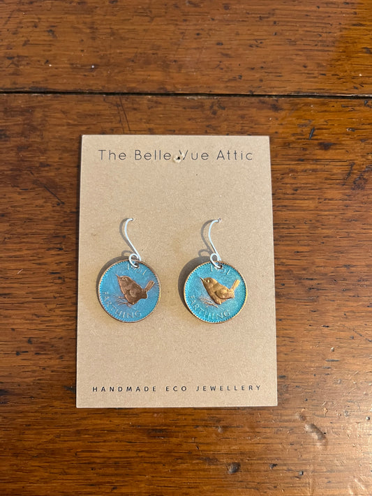 PAINTED WREN COIN EARRINGS | TURQUOISE