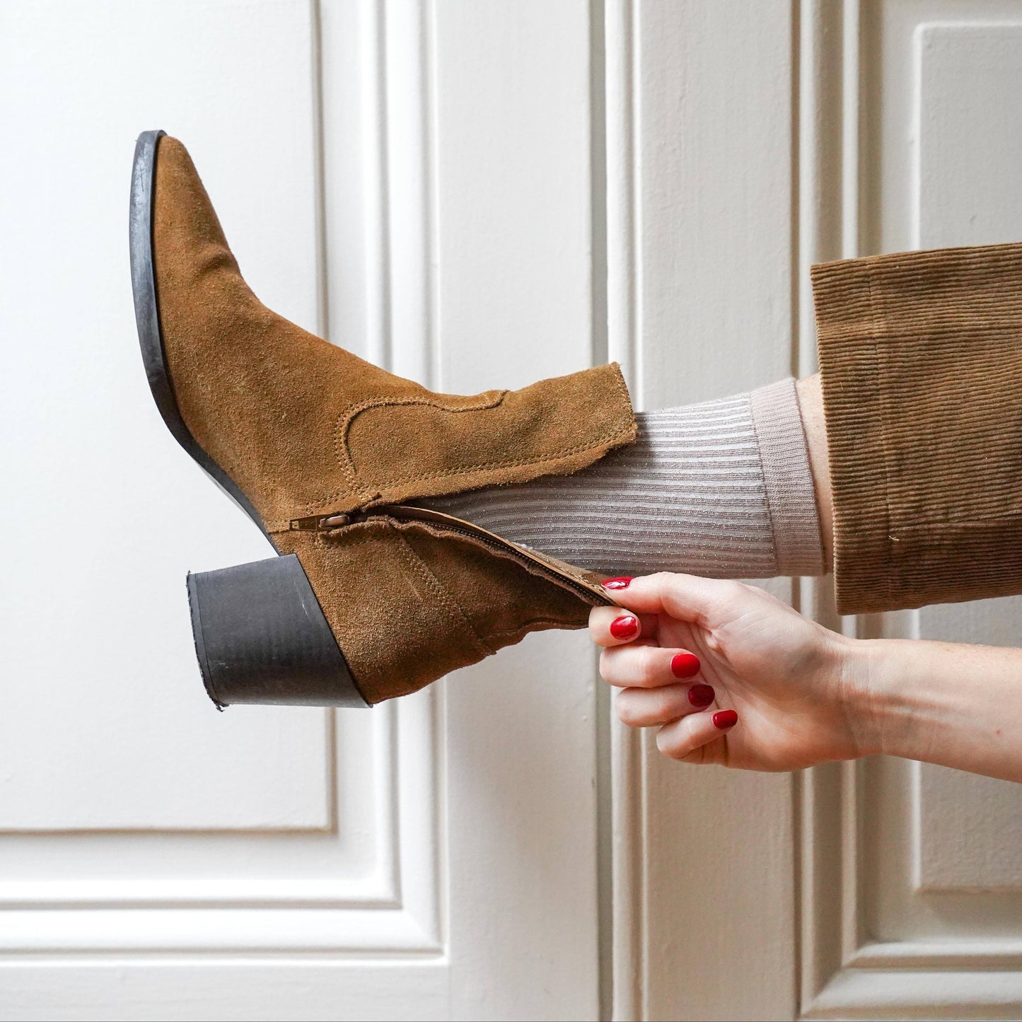 GLITTER LUREX ECO-FRIENDLY LYOCELL SOCKS | GREY STRIPES