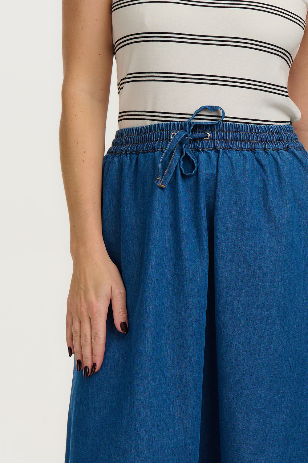ALLEGRA MIDI SKIRT | DEEP BLUE DENIM