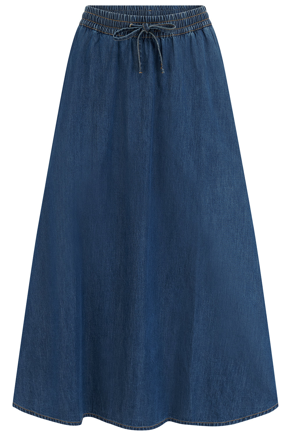 ALLEGRA MIDI SKIRT | DEEP BLUE DENIM