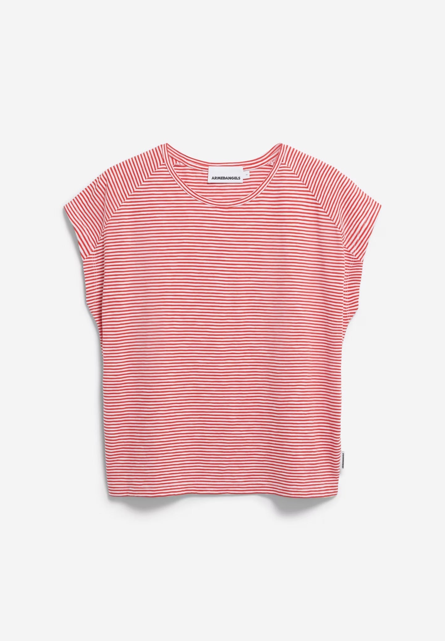 ONELIAA LOVELY STRIPES T-SHIRT | OATMILK-CORAL BLUSH
