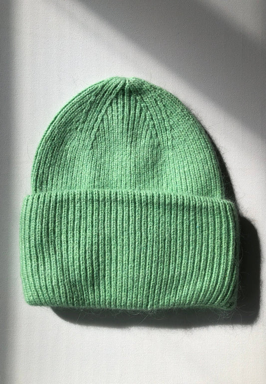 ANGORA AND WOOL BEANIE | MATCHA GREEN
