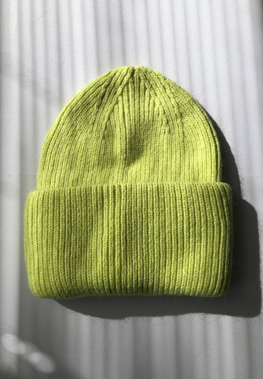 ANGORA AND WOOL BEANIE | NEON YELLOW