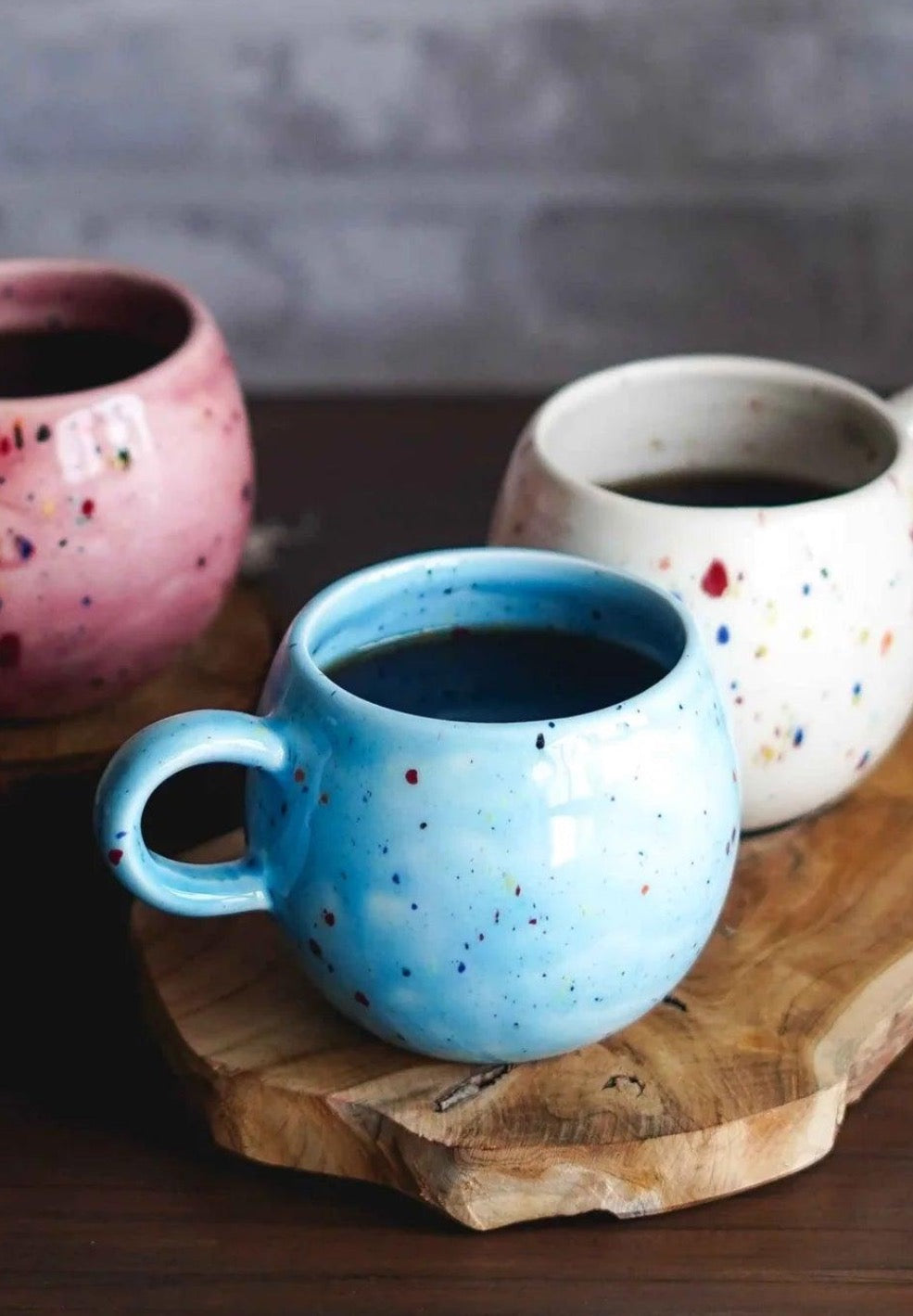 LARGE RAINBOW SPECKLED MUG | LIGHT BLUE