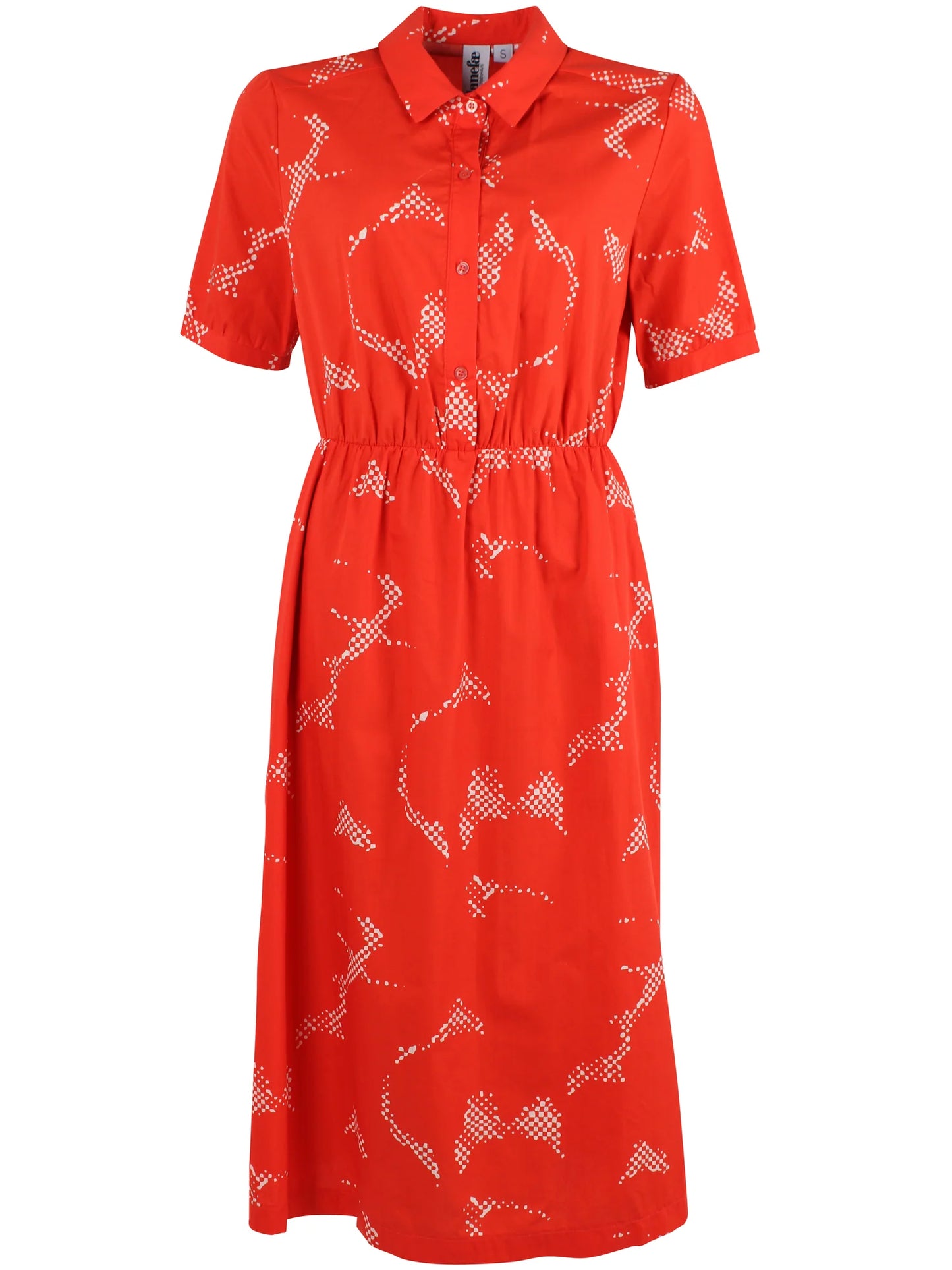 DANEGULDHORN POPLIN DRESS | SUMMER RED/ CHALK TROPFUZZ