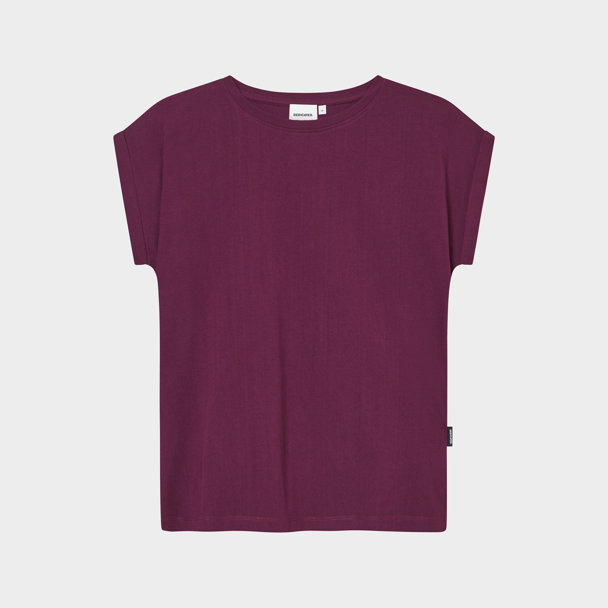 Purple sleeveless top on a light gray background