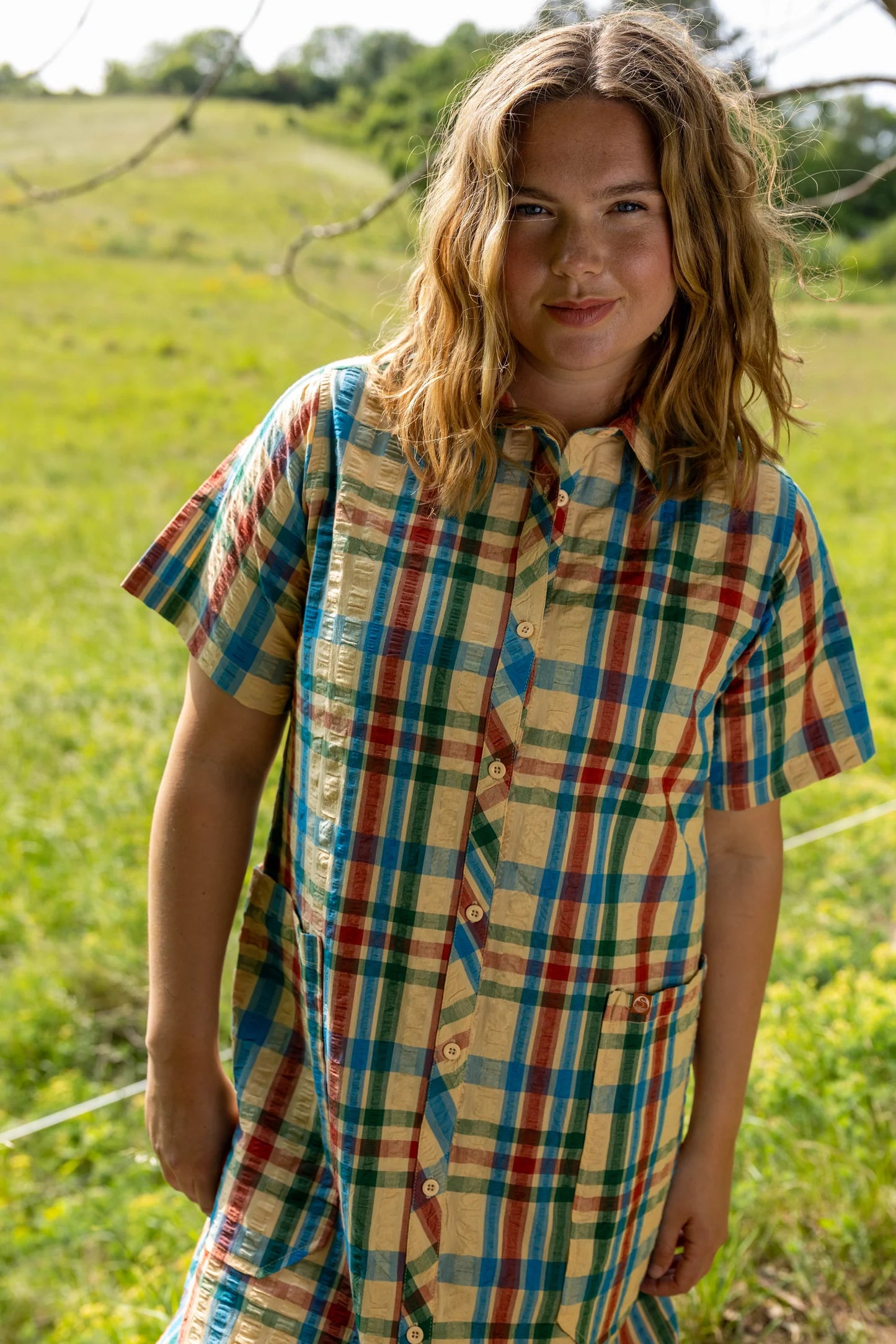 DANEGARDENER SEERSUCKER DRESS | NOUGAT CHECK