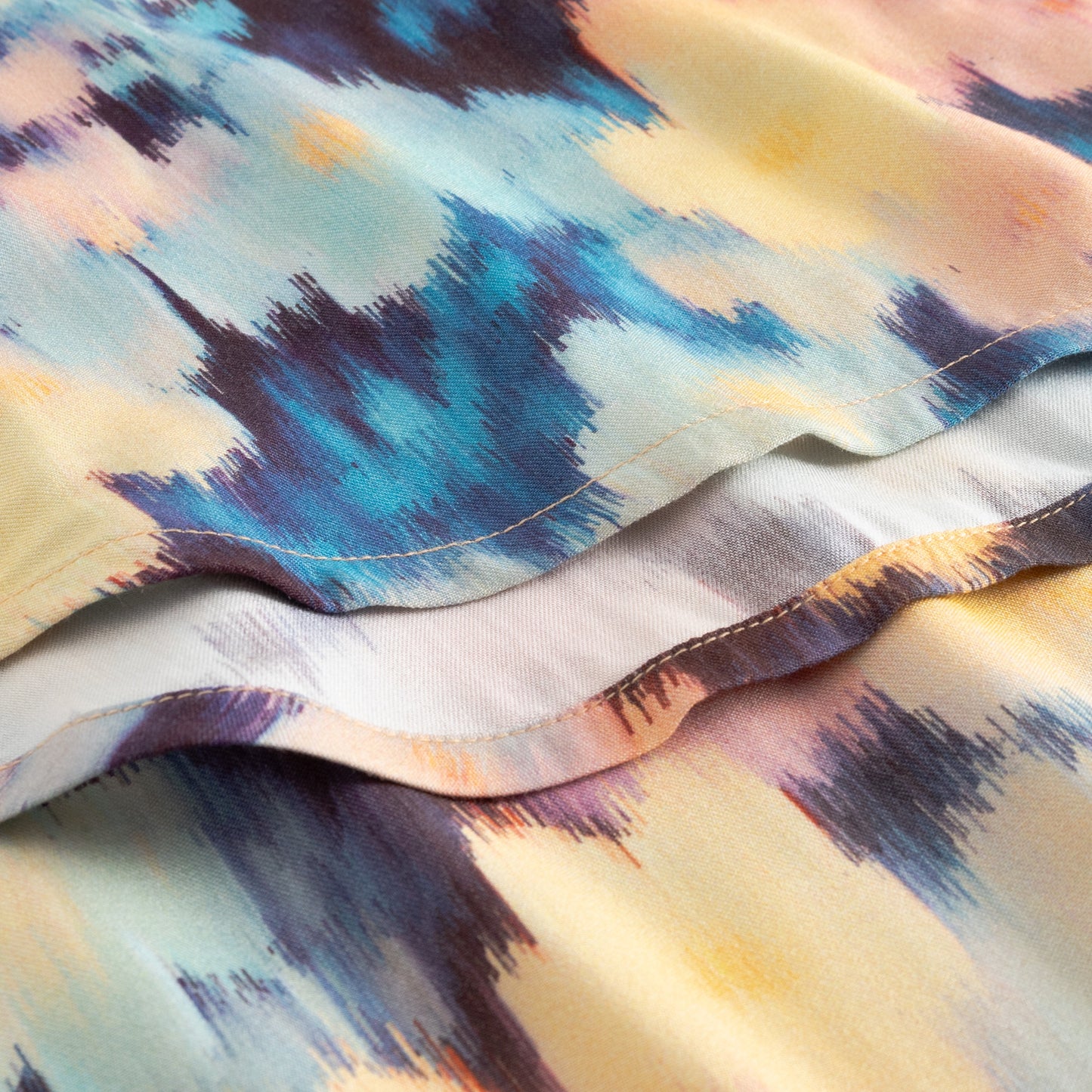 Close-up of fabric with abstract multicolor pattern