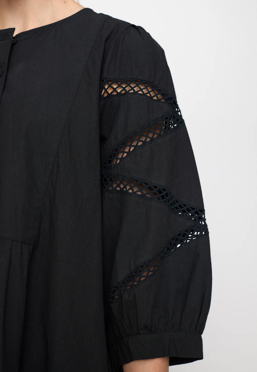 LUNA ORGANIC COTTON DRESS | BLACK