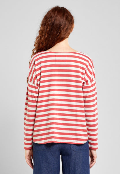 Top Humledal Stripes Mineral Red/Oat White