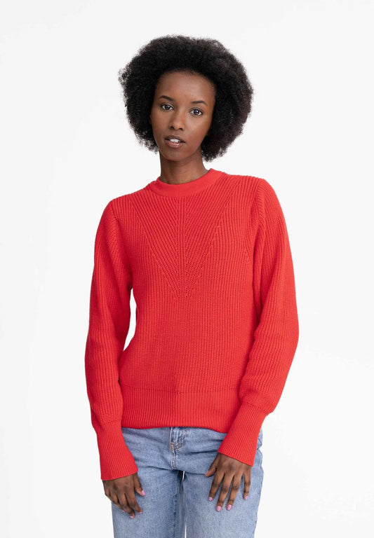 GAURI ORGANIC COTTON CREW NECK JUMPER | POPPY