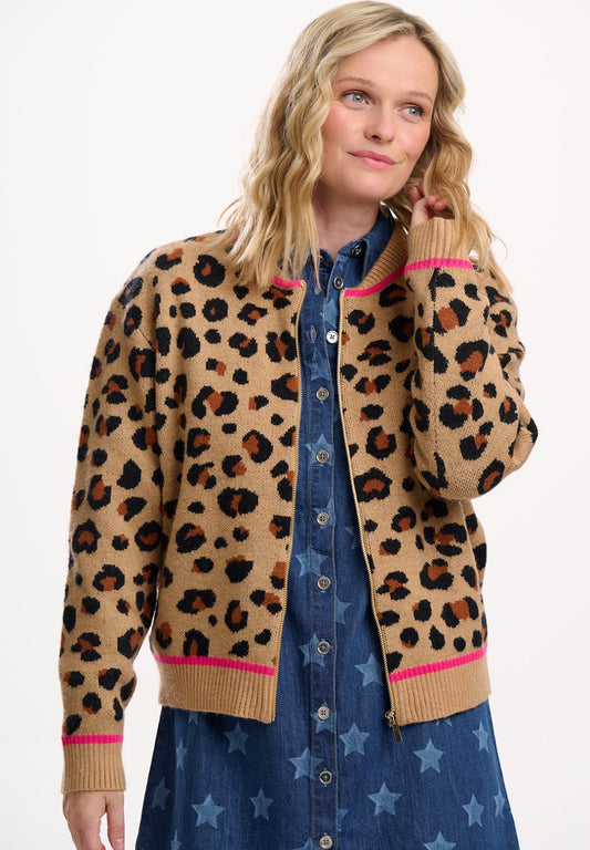 SOLANA KNITTED BOMBER | LEOPARD