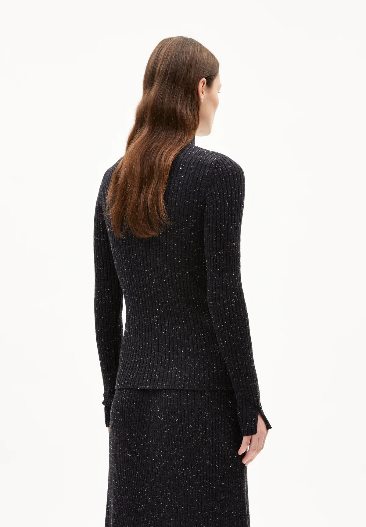 ALAANIA TWEED RECYCLED WOOL BLEND JUMPER | BLACK
