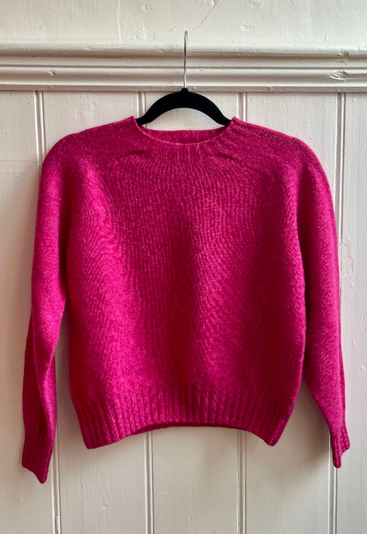 CROPPED CREWNECK JUMPER | LIPSTICK PINK