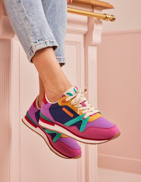 RUNNING SHOES ANDRÉE || FUCHSIA VIOLET EMERALD VEGAN SUEDE