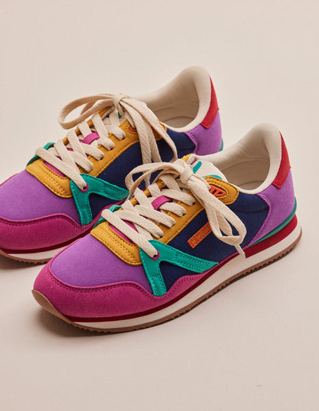 RUNNING SHOES ANDRÉE || FUCHSIA VIOLET EMERALD VEGAN SUEDE
