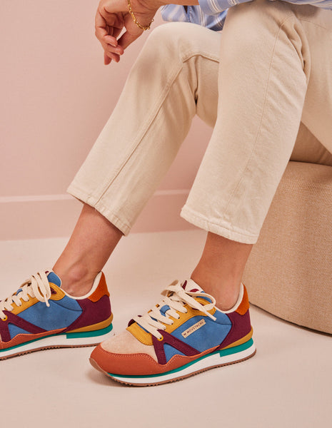 RUNNING SHOES ANDRÉE || VEGAN SUEDE AND TERRACOTTA PLUM SAND VELVET