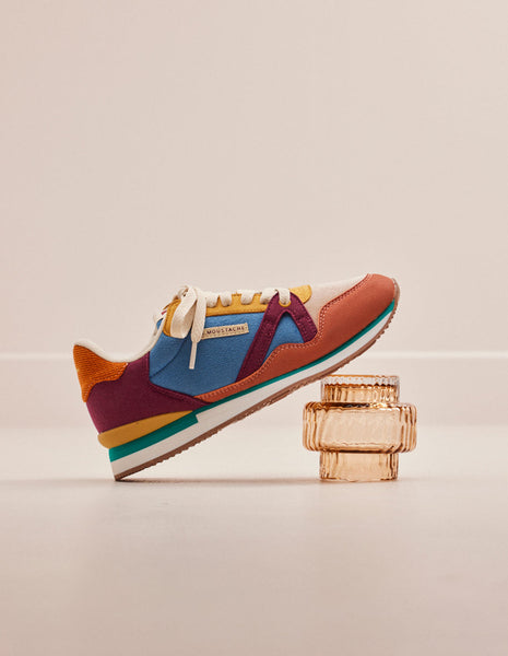 RUNNING SHOES ANDRÉE || VEGAN SUEDE AND TERRACOTTA PLUM SAND VELVET