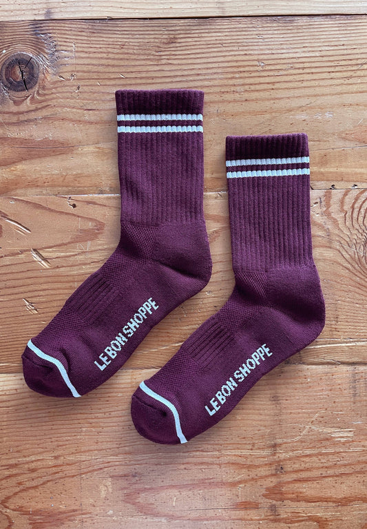 BOYFRIEND SOCKS | MAROON