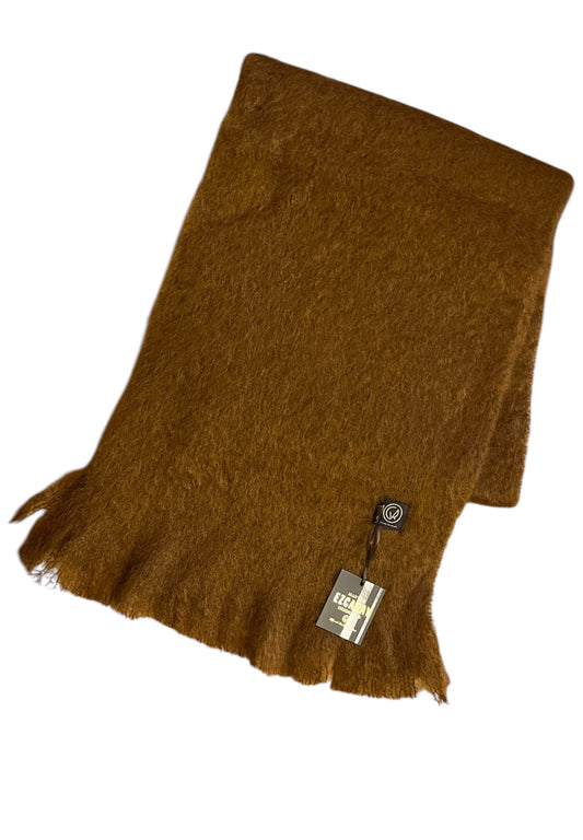 MOHAIR AND WOOL WIDE SCARF BROWN 343