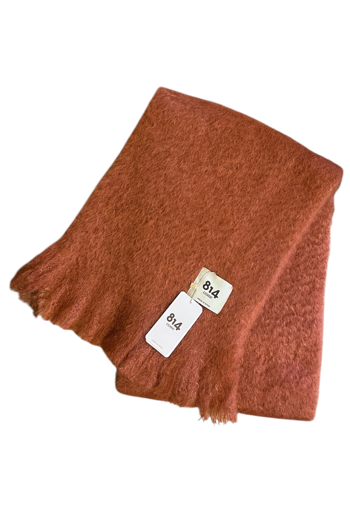 MOHAIR AND WOOL WIDE SCARF DARK PEACH 602